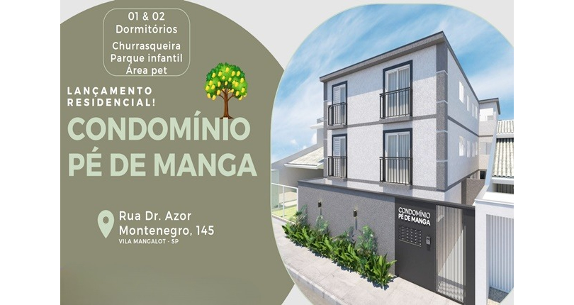 Apartamento com quintal novo à venda no Bairro da Vila Mangalot na Rua Doutor Azor Montenegro 145